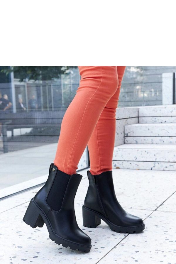 Black Heel Boots in Women`s Ankle Boots & Booties with Fabric and Heel Height