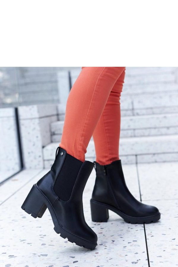 Black Heel Boots in Women`s Ankle Boots & Booties with Fabric and Heel Height