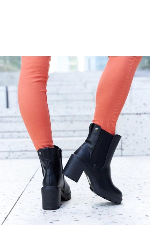 Black Heel Boots in Women`s Ankle Boots & Booties with Fabric and Heel Height