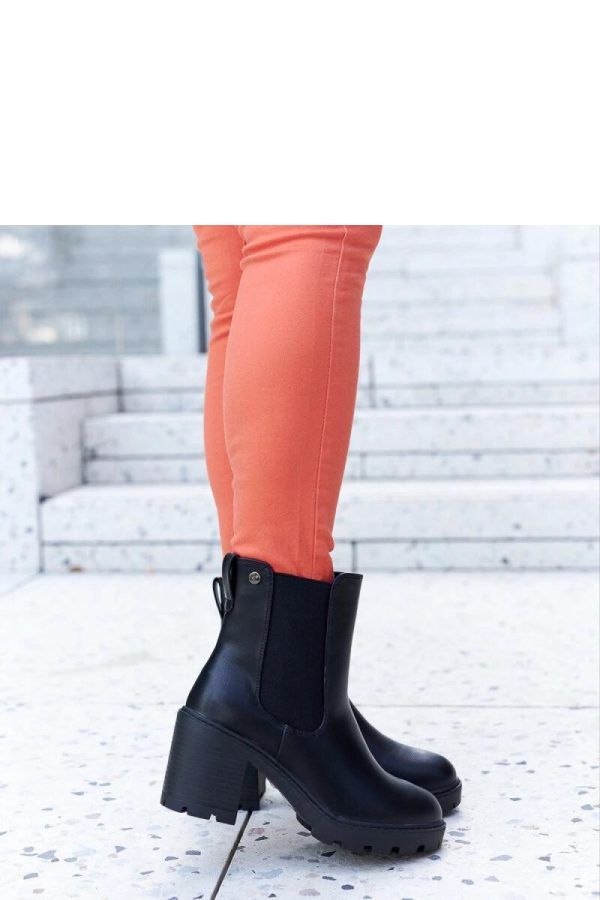 Black Heel Boots in Women`s Ankle Boots & Booties with Fabric and Heel Height