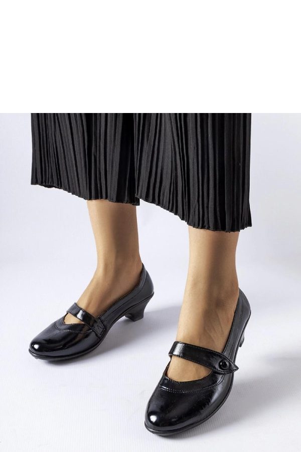 Black Block Heel Pumps.Fabric and Heel Height