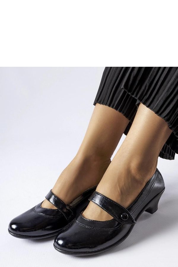 Black Block Heel Pumps.Fabric and Heel Height