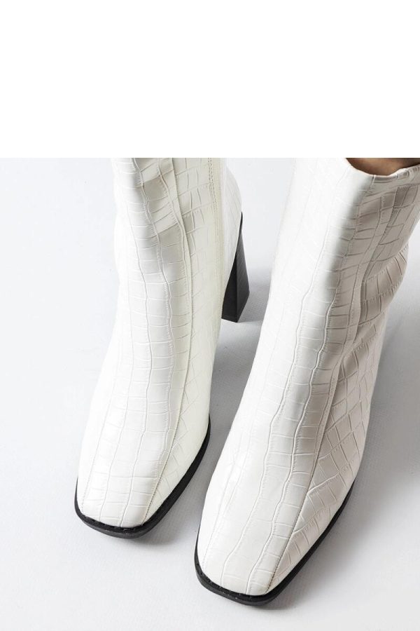White Heel Boots..Fabric and Heel Height