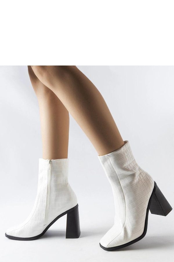 White Heel Boots..Fabric and Heel Height