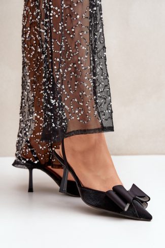 1053231.jpg Black High Heels in High Heels with Fabric, Footbed and Heel Height