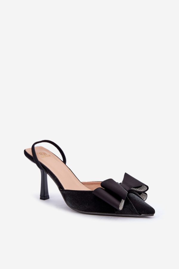 Black High Heels in High Heels with Fabric, Footbed and Heel Height