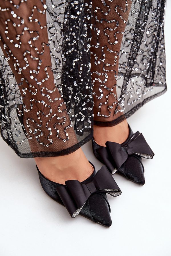 Black High Heels in High Heels with Fabric, Footbed and Heel Height