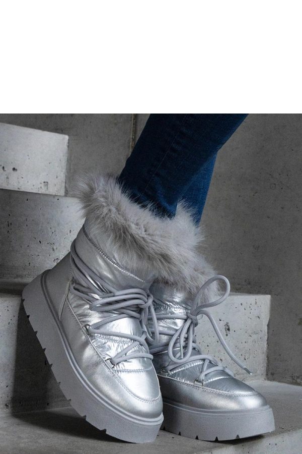 Grey Snow Boots in Women`s Ankle Boots & Booties with Heel Height