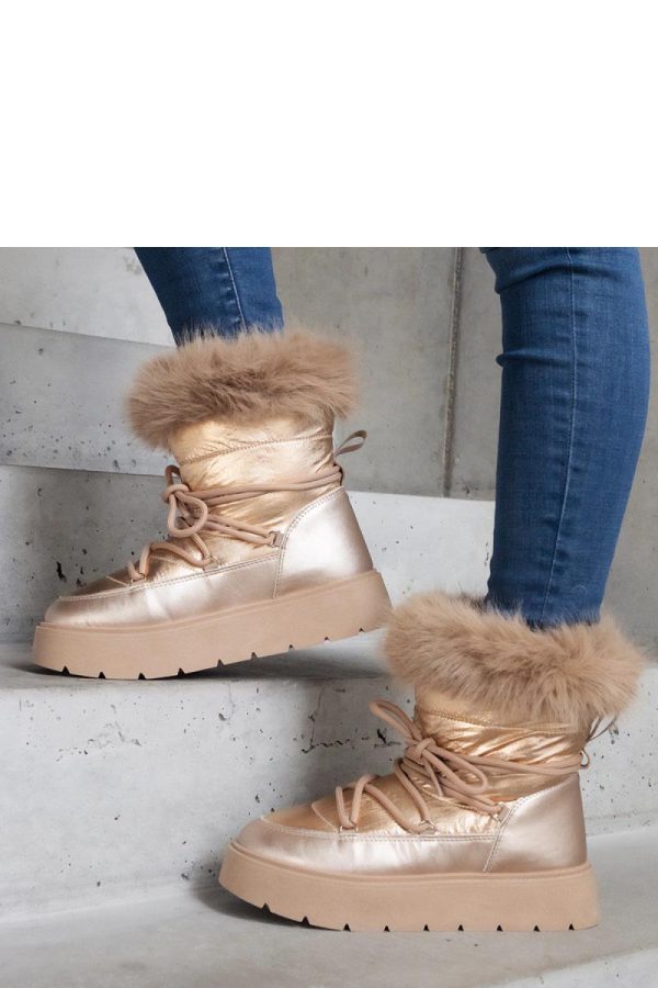 Beige Snow Boots in Women`s Ankle Boots & Booties with Heel Height