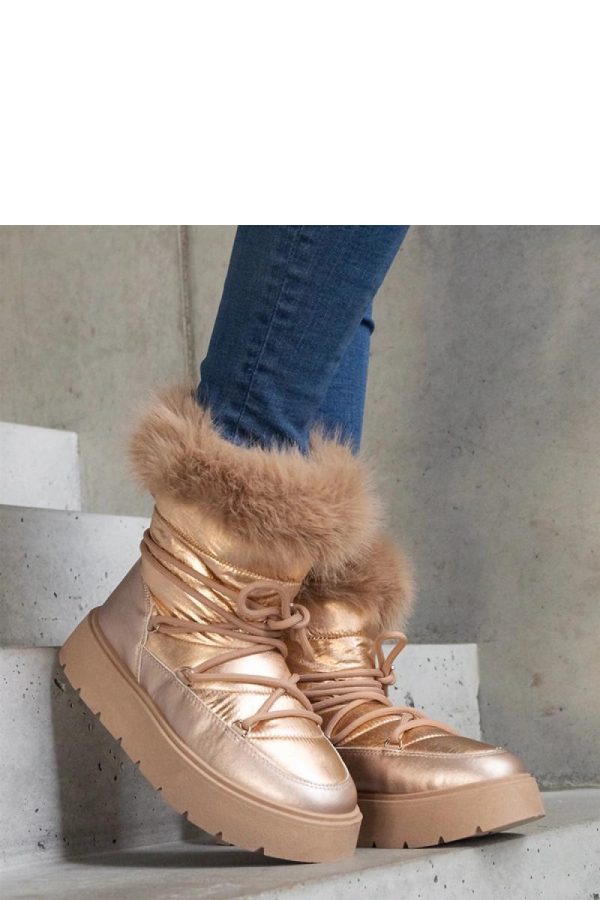Beige Snow Boots in Women`s Ankle Boots & Booties with Heel Height