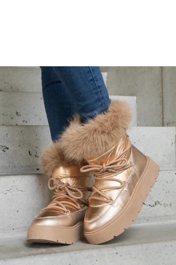 Beige Snow Boots in Women`s Ankle Boots & Booties with Heel Height