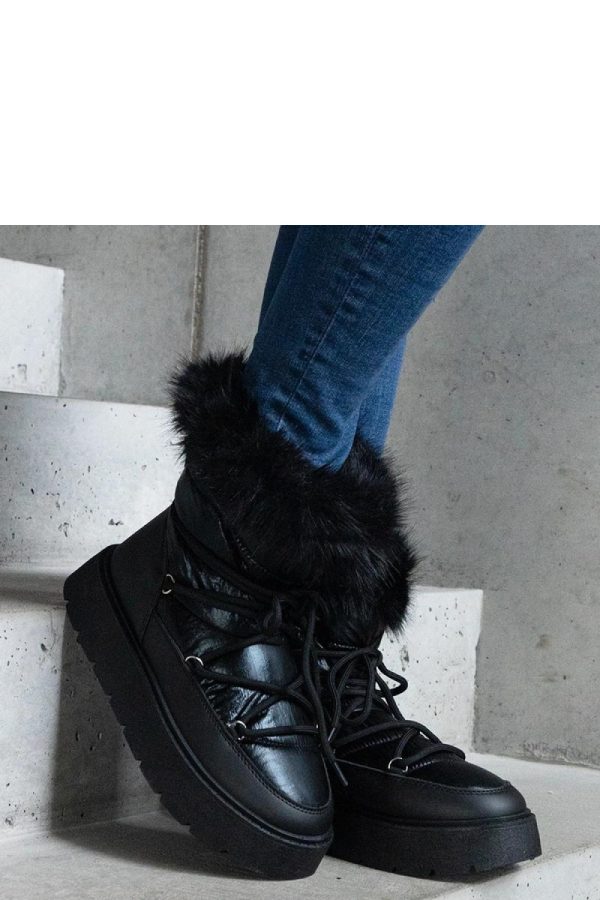 Black Snow Boots in Women`s Ankle Boots & Booties with Heel Height