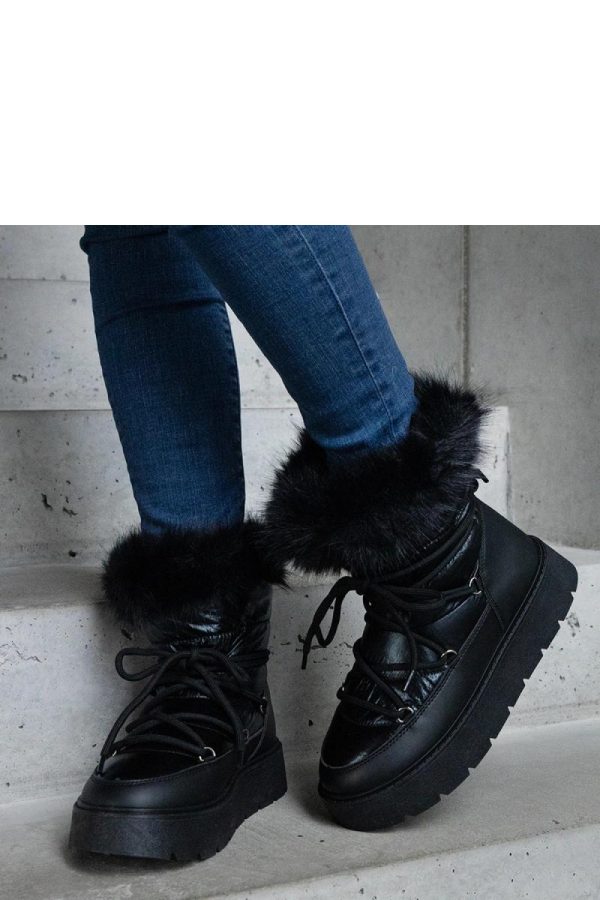 Black Snow Boots in Women`s Ankle Boots & Booties with Heel Height