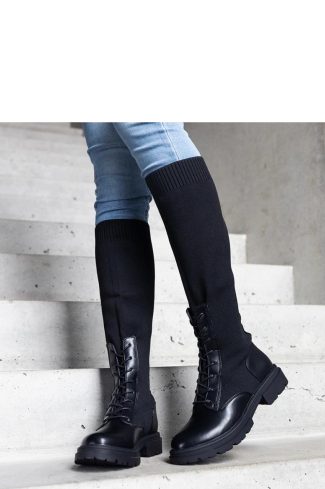 Black Thigh-Hight Boots...Heel Height