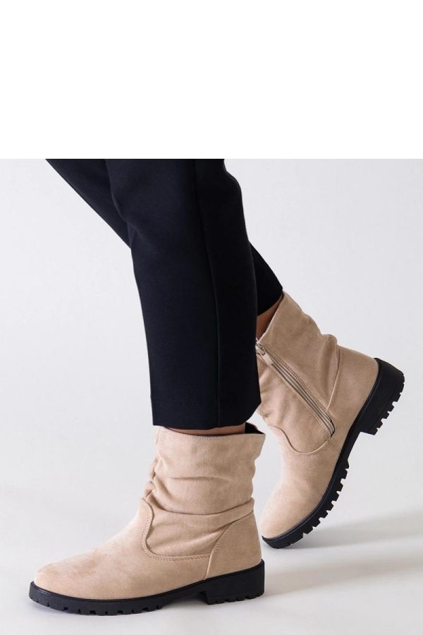 Beige Boots.Fabric and Heel Height