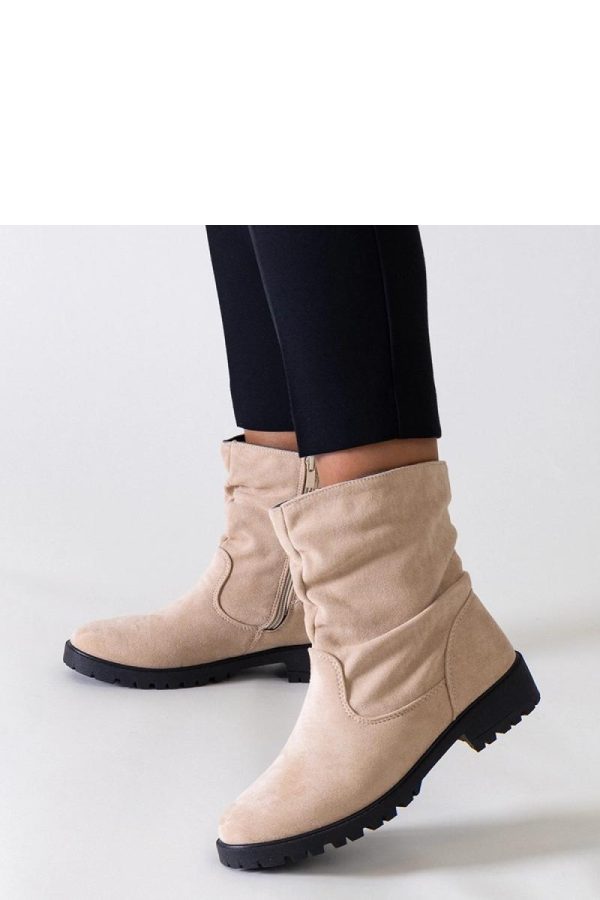 Beige Boots.Fabric and Heel Height
