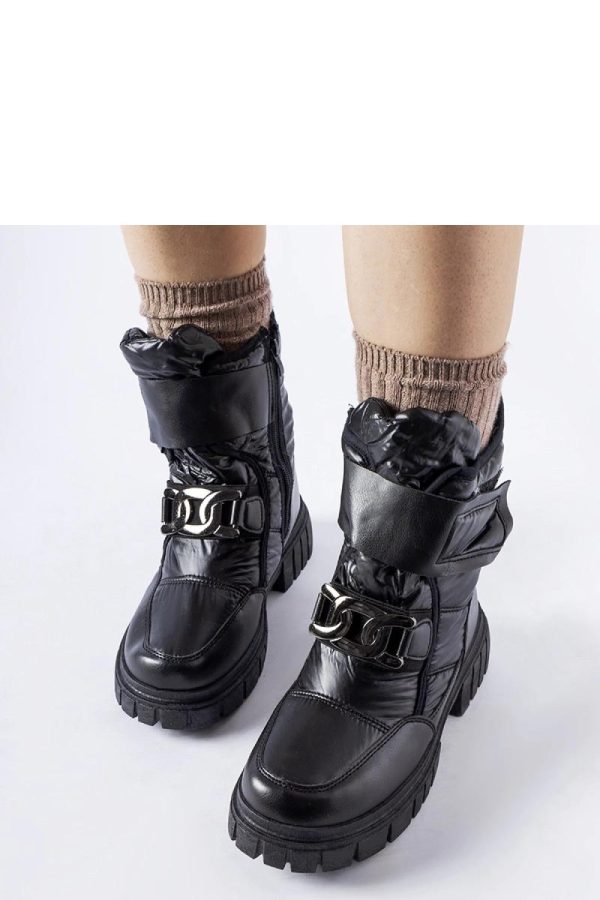 Black Snow Boots....Fabric and Heel Height