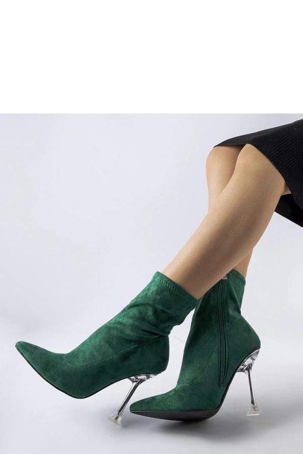 Green Heel Boots.Fabric and Heel Height