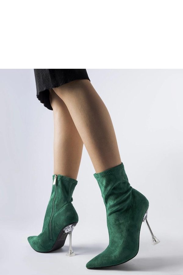 Green Heel Boots.Fabric and Heel Height