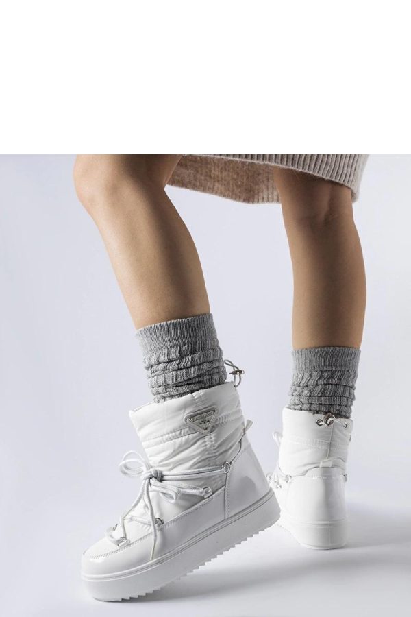 White Snow Boots in Women`s Ankle Boots & Booties with Heel Height