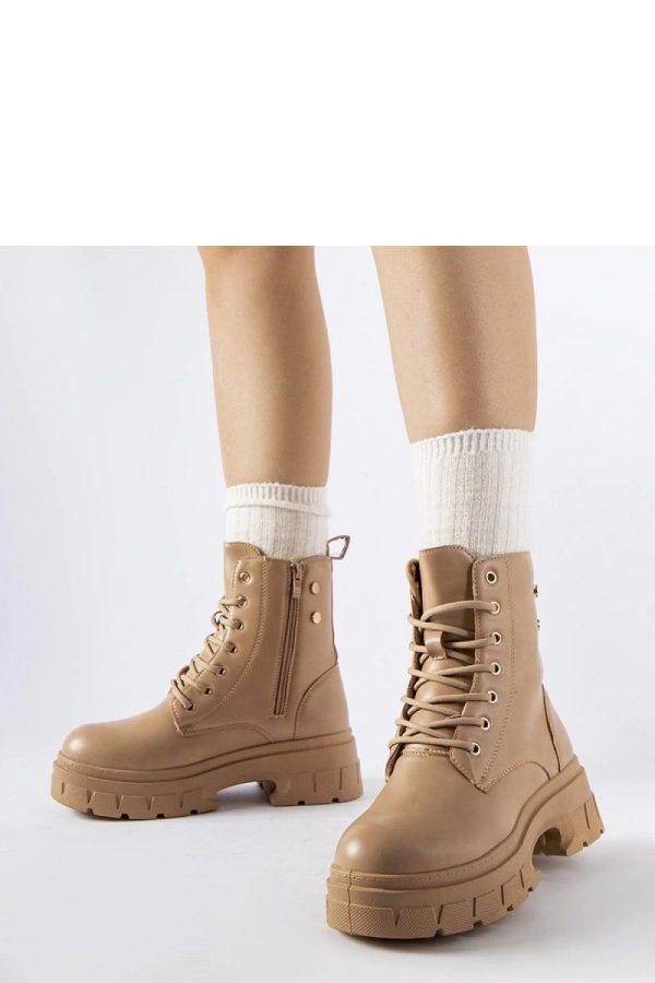 Beige Boots.Fabric and Heel Height