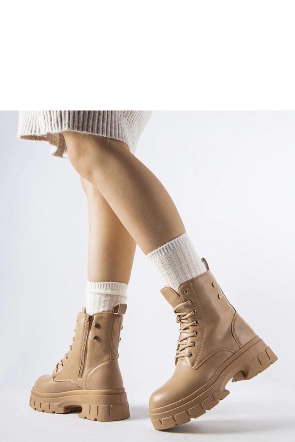 Beige Boots.Fabric and Heel Height