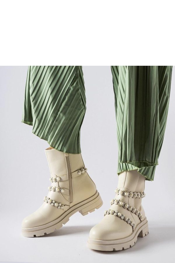 Beige Boots.Fabric and Heel Height