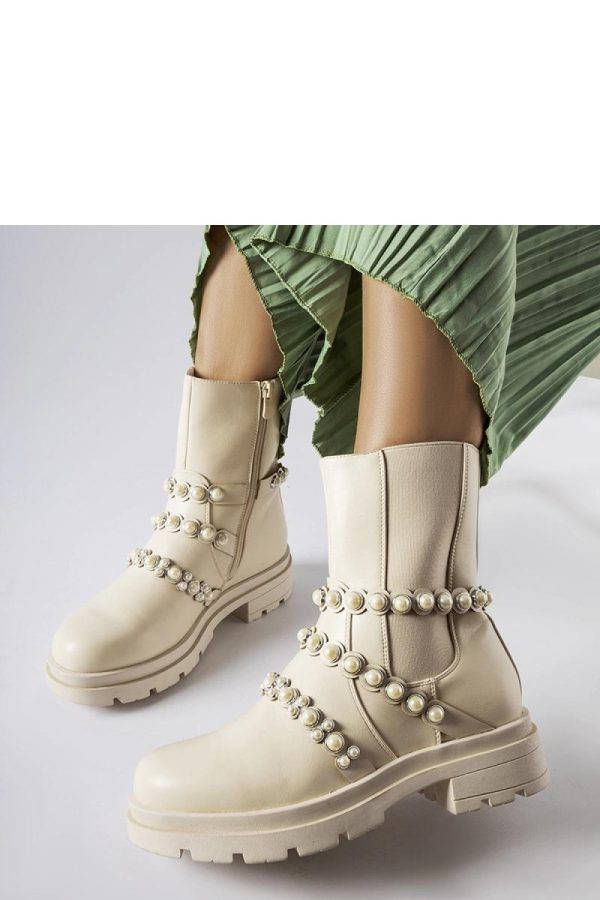 Beige Boots.Fabric and Heel Height