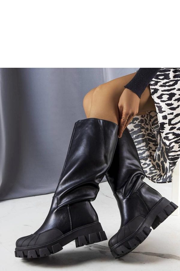 Black Thigh-Hight Boots.Heel Height