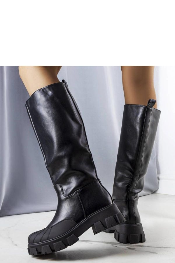 Black Thigh-Hight Boots.Heel Height