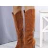 1053413.jpg Brown Heel Boots..Heel Height