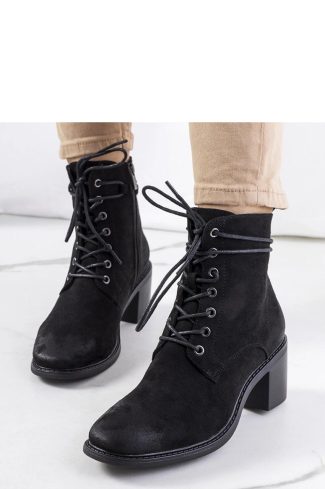1053445 Black Heel Boots in Women`s Ankle Boots & Booties with Heel Height
