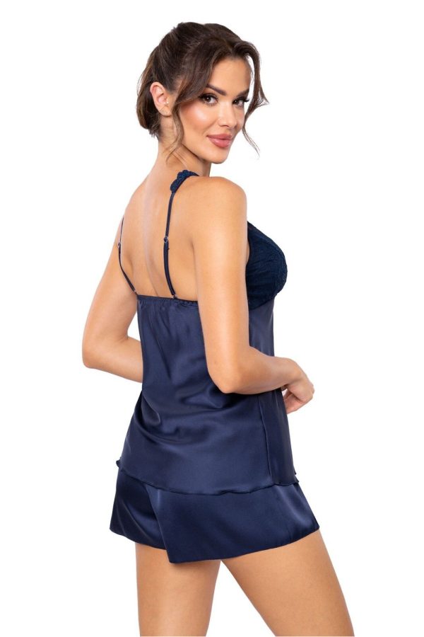 Navy Blue Pyjama in Women`s Pyjamas, Sleepwear Sets with Spandex and Polyester