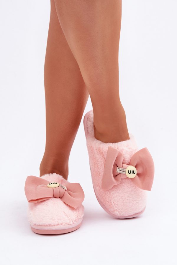 Pink Slippers in Slippers For Women with Fabric, Warmers, Footbed and Sole Height