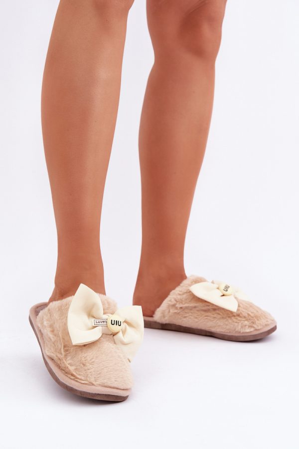 Beige Slippers in Slippers For Women with Fabric, Warmers, Footbed and Sole Height