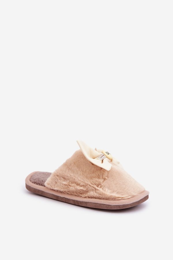 Beige Slippers in Slippers For Women with Fabric, Warmers, Footbed and Sole Height