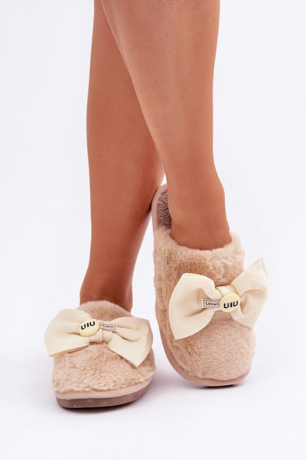 Beige Slippers in Slippers For Women with Fabric, Warmers, Footbed and Sole Height