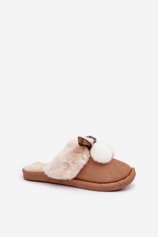 Brown Slippers in Slippers For Women with Fabric, Warmers, Footbed and Sole Height