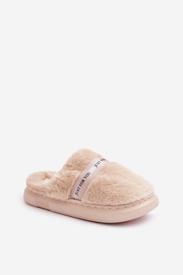 Beige Slippers in Slippers For Women with Fabric, Warmers, Footbed and Sole Height
