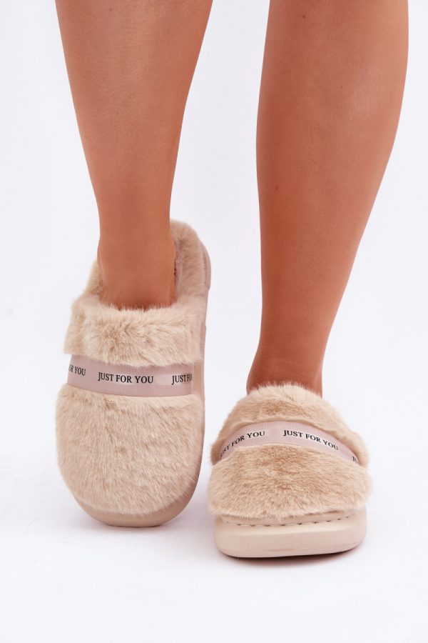 Beige Slippers in Slippers For Women with Fabric, Warmers, Footbed and Sole Height