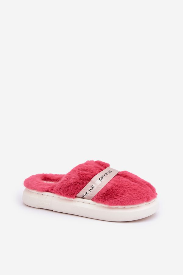Pink Slippers in Slippers For Women with Fabric, Warmers, Footbed and Sole Height