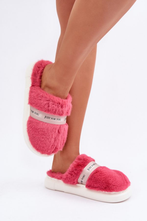 Pink Slippers in Slippers For Women with Fabric, Warmers, Footbed and Sole Height