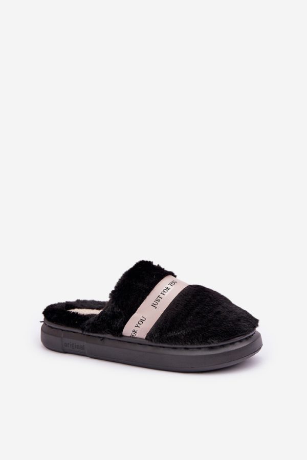Black Slippers in Slippers For Women with Fabric, Warmers, Footbed and Sole Height