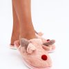 Pink Slippers in Slippers For Women with Fabric, Warmers, Footbed and Sole Height