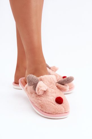 Pink Slippers in Slippers For Women with Fabric, Warmers, Footbed and Sole Height