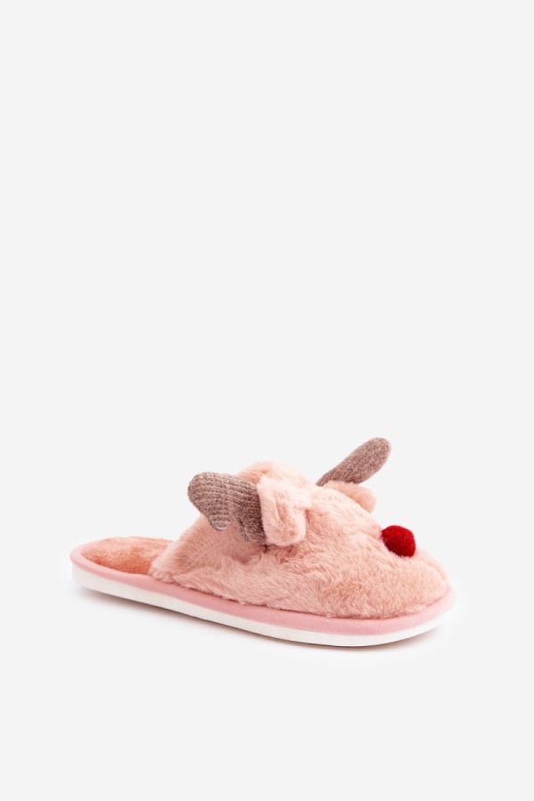 Pink Slippers in Slippers For Women with Fabric, Warmers, Footbed and Sole Height