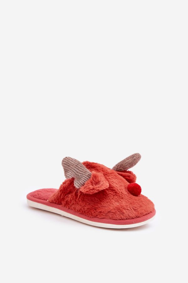 Red Slippers in Slippers For Women with Fabric, Warmers, Footbed and Sole Height