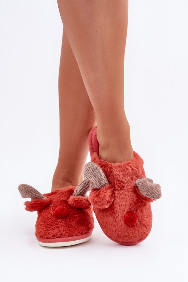 Red Slippers in Slippers For Women with Fabric, Warmers, Footbed and Sole Height