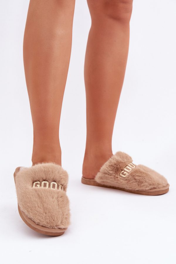 Brown Slippers.Fabric, Warmers, Footbed and Sole Height