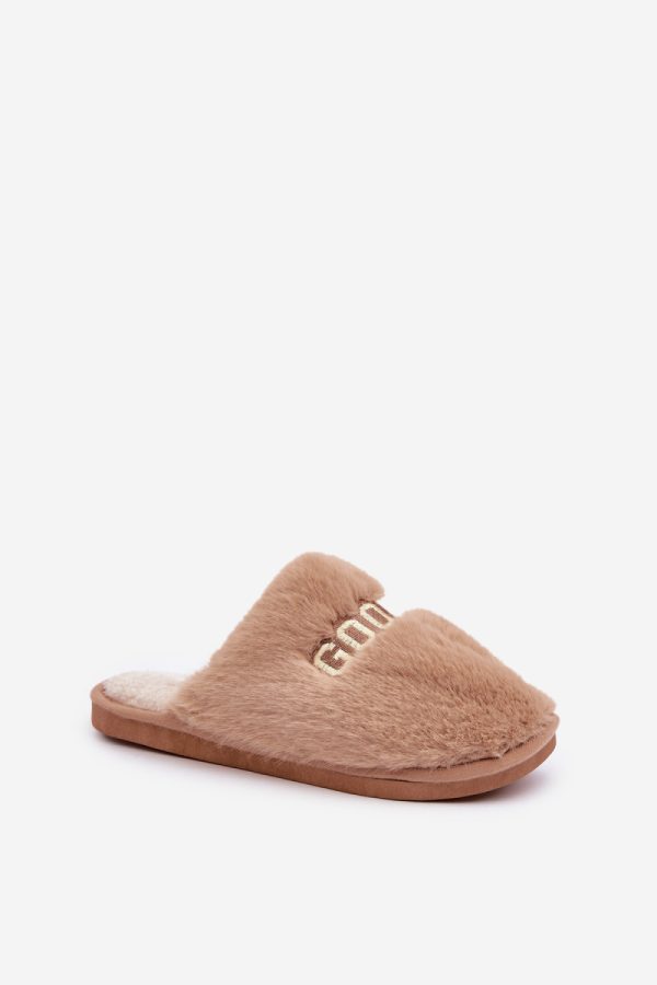 Brown Slippers.Fabric, Warmers, Footbed and Sole Height